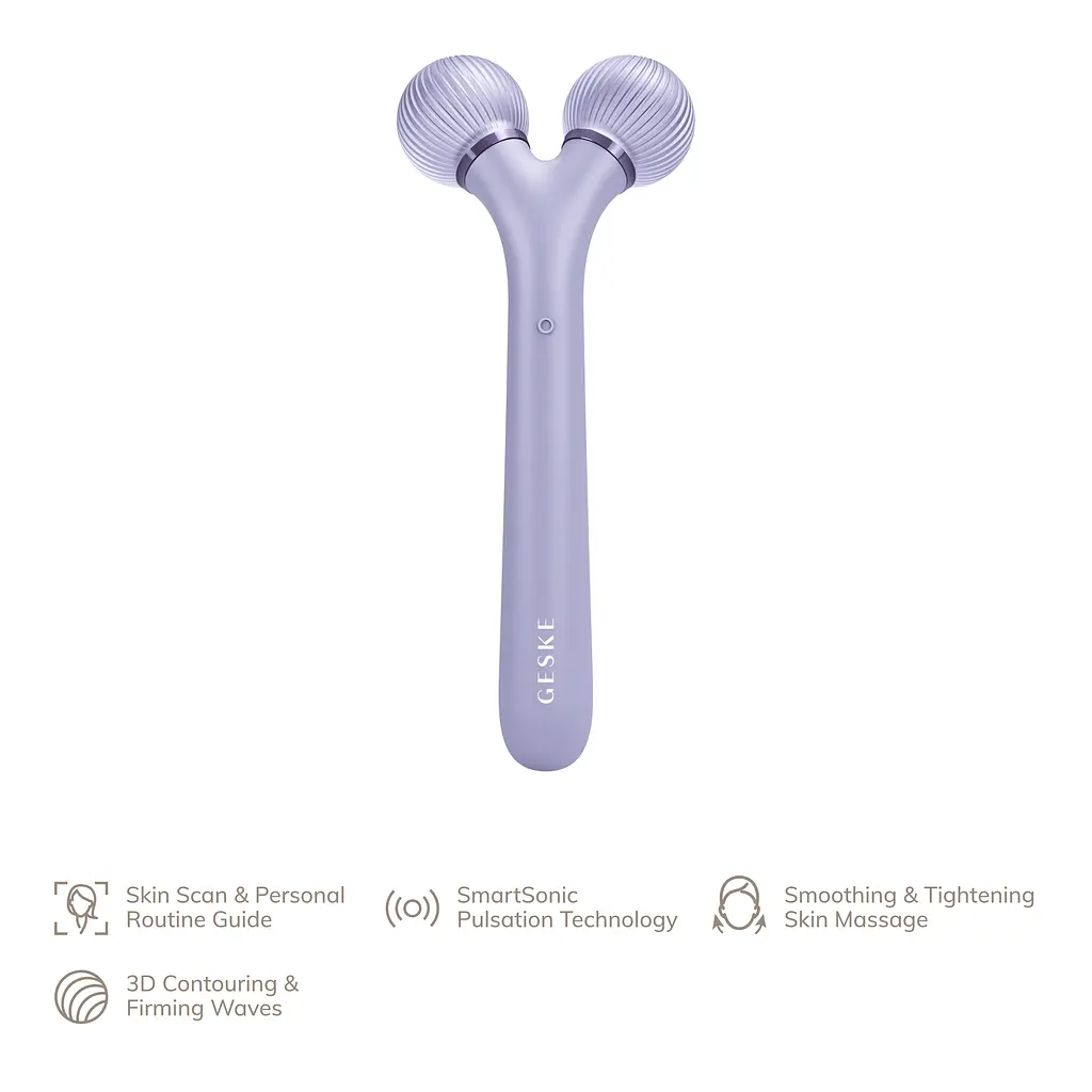 Електронний звуковий ролик для обличчя GESKE Sonic Facial Roller 4 в 1 фіолетовий - фото 4
