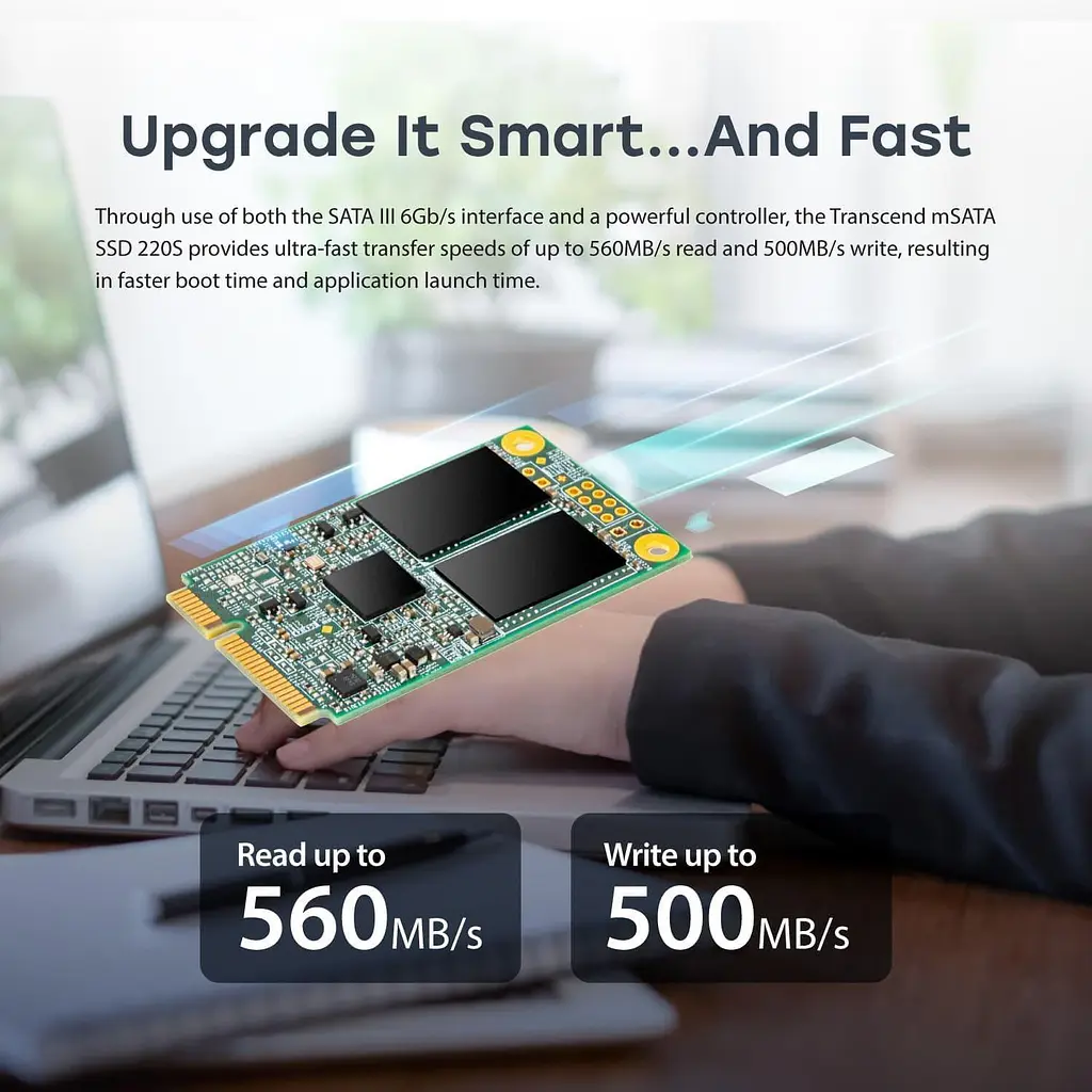 Накопитель SSD Transcend mSATA 128GB MSA220S 3D NAND DRAM-less (TS128GMSA220S) - фото 8