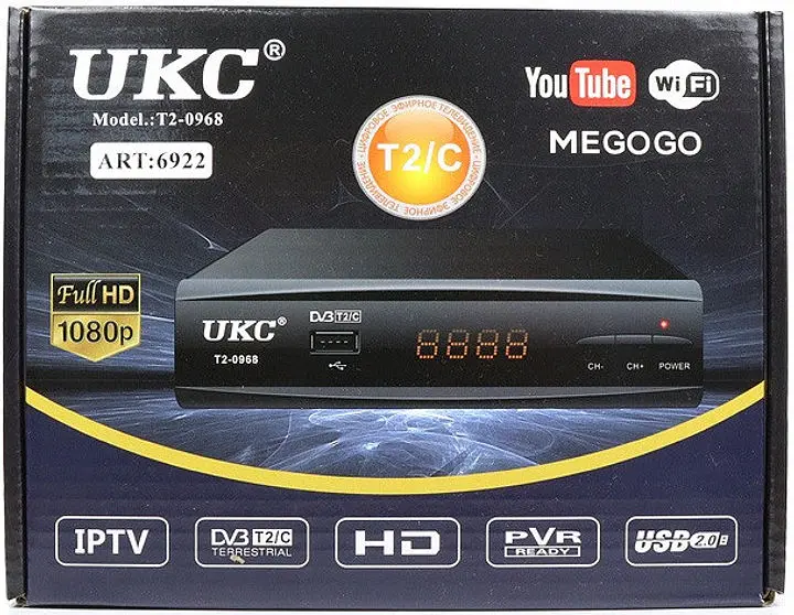 Цифровий ефірний приймач з екраном DVB T2 тюнер з USB та підтримка Wi-Fi адаптера UKC T2-0968 - фото 5