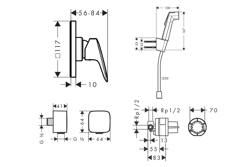 Гігієнічний душ Hansgrohe Logis E лійка хром 20200025 - фото 2