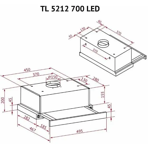 Витяжка Perfelli TL 5212 WH 700 LED - фото 11
