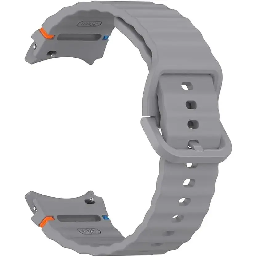 Силиконовый ремешок BeCover Ribbed Tape для Samsung Galaxy Watch (20 mm) 3 41 mm/4 40mm-44mm/5 40-44mm/6 40-44mm/7 40-44mm Gray - фото 3