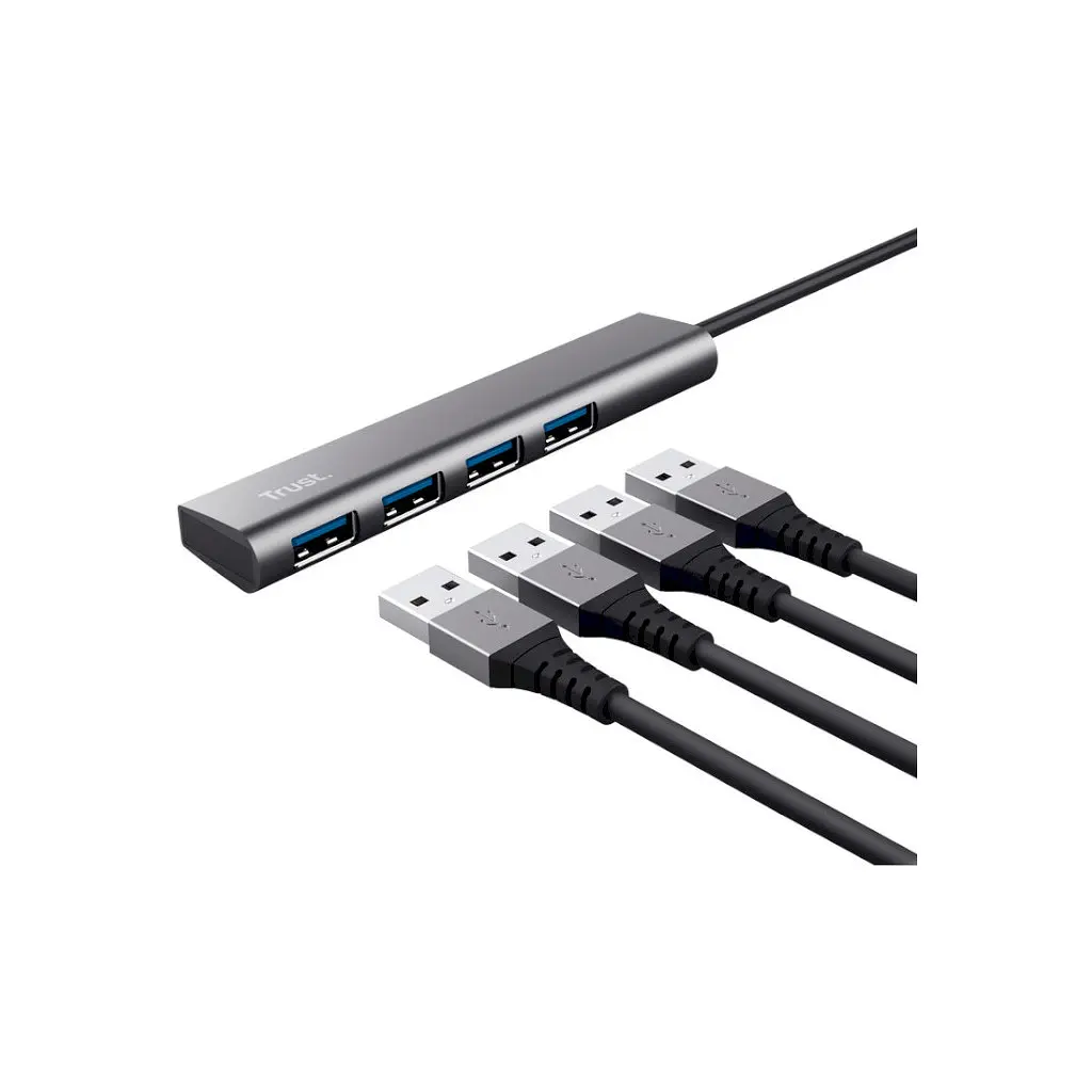 Концентратор Halyx 4-Port USB-A 3.2 Grey Trust (24947_TRUST) - фото 6