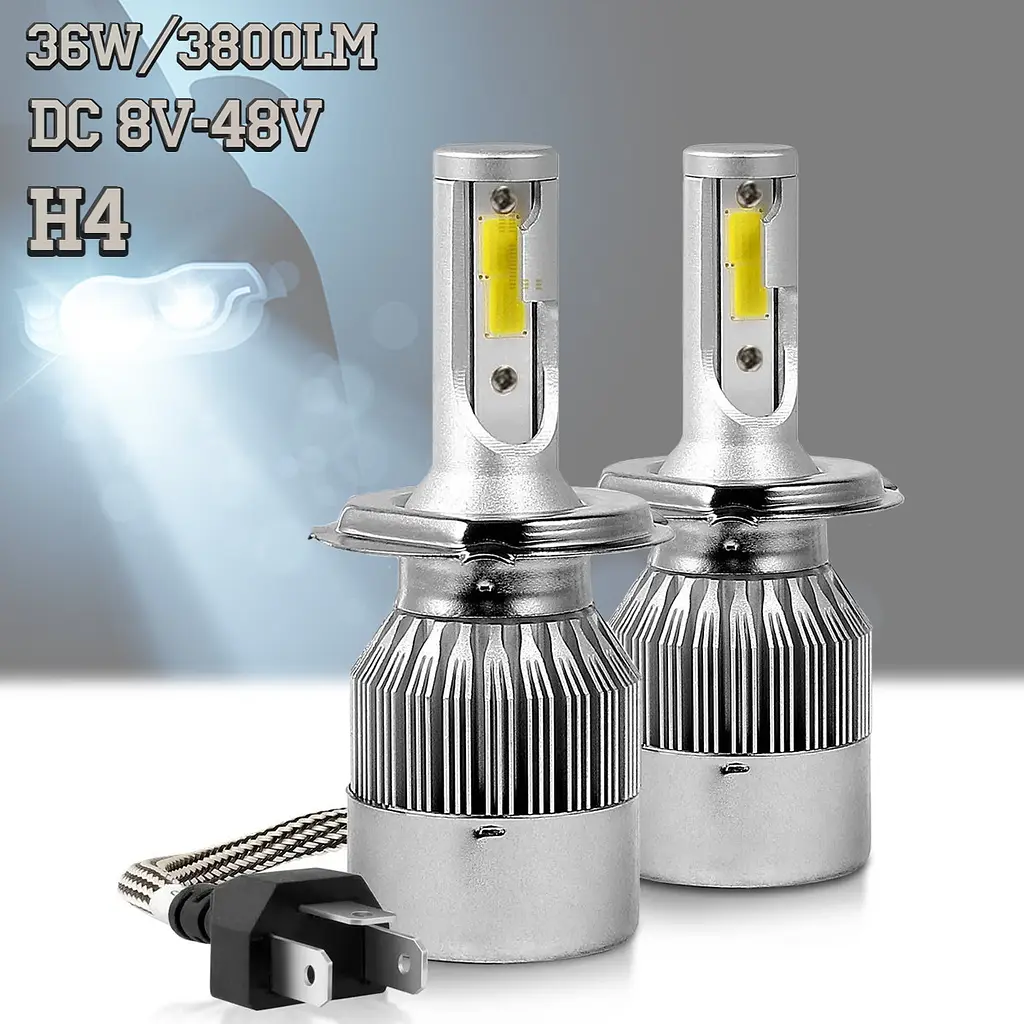 Світлодіодна автомобільна лампа H4 LED Headlight, ближнє і дальнє світло, з вентилятором охолодження, комплект 2 шт - фото 2