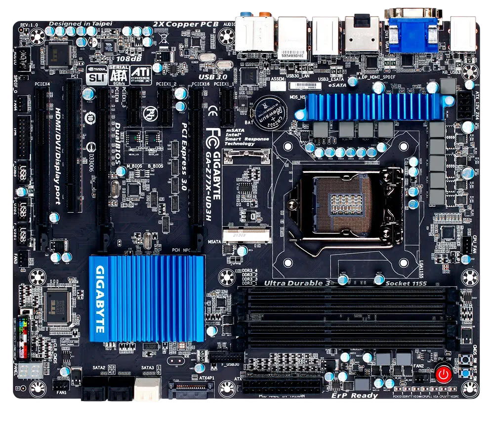 Материнська плата Gigabyte GA-Z77X-UD3H LGA 1155 (GA-Z77X-UD3H) Б/В - фото 2
