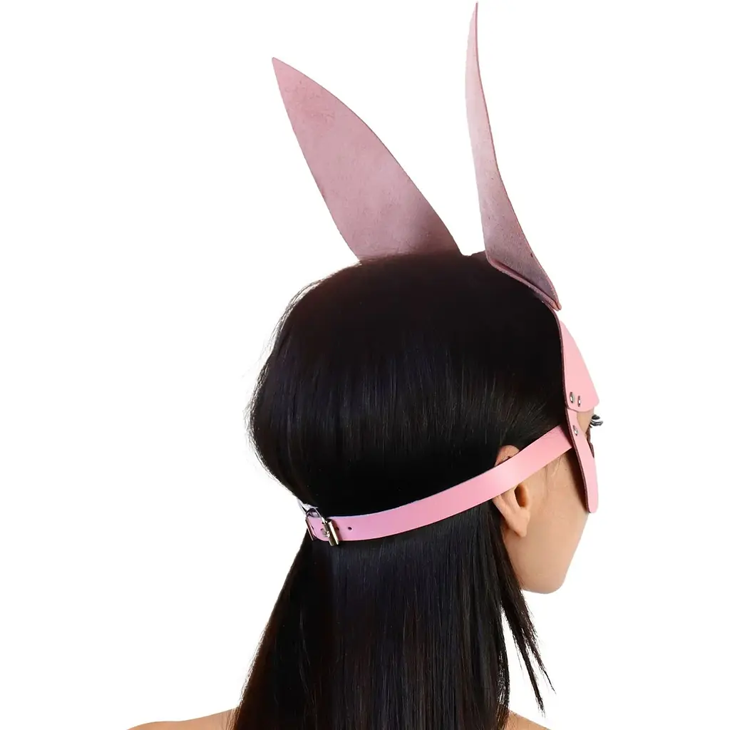 Шкіряна маска зайчика Art of Sex - Bunny mask, колір Рожевий - фото 2