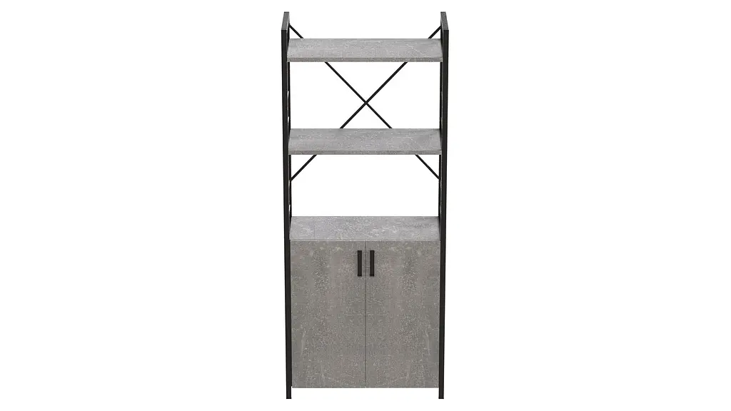 Етажерка 3/60 Ferrum-decor Серії Конект з тумбою 144x60x28 Чорний ДСП Бетон (FRD-104448) - фото 4