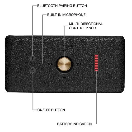 Акустика Marshall Emberton III Black and Brass 20W Original (Підтримка офіційного додатку)(1006709) - фото 2