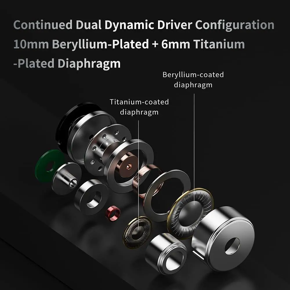 Наушники TRN V10 PRO 2DD+2BA с усовершенствованной конструкцией съемного кабеля (серебристые, без микрофона) - фото 6
