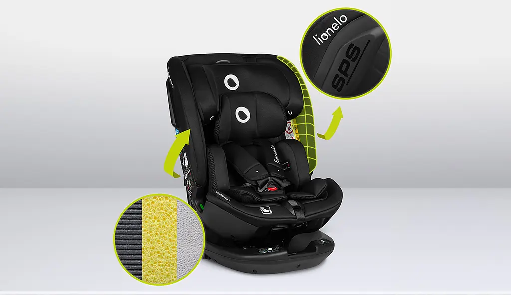 Автокресло Lionelo Bastiaan RWF i-Size Black Carbon, черное (LO-BASTIAAN RWF I-SIZE BLACK CARBON) - фото 12