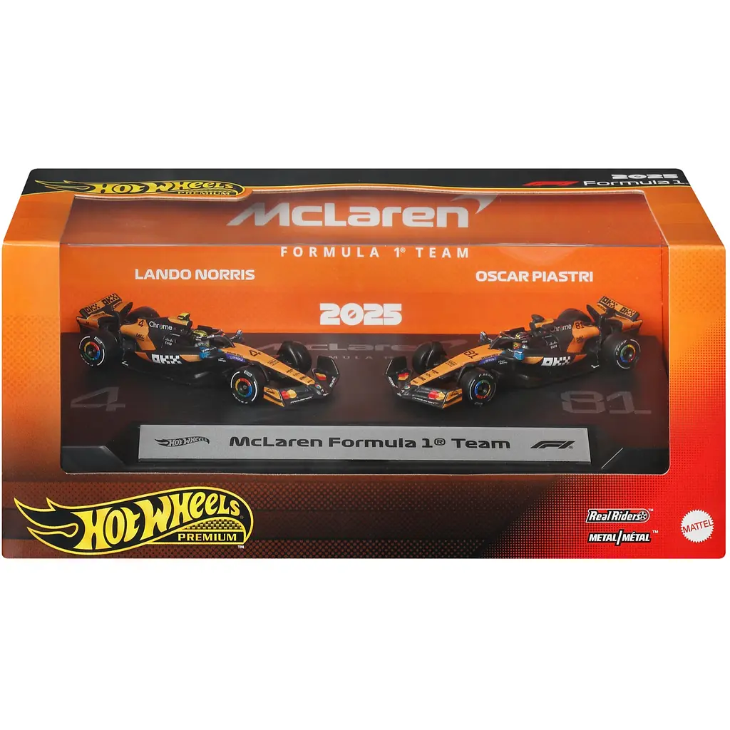 Набір колекційних машинок Hot Wheels Formula 1 McLaren Lando Norris та Oscar Piastri 1:64, 2 шт. (JMM91)