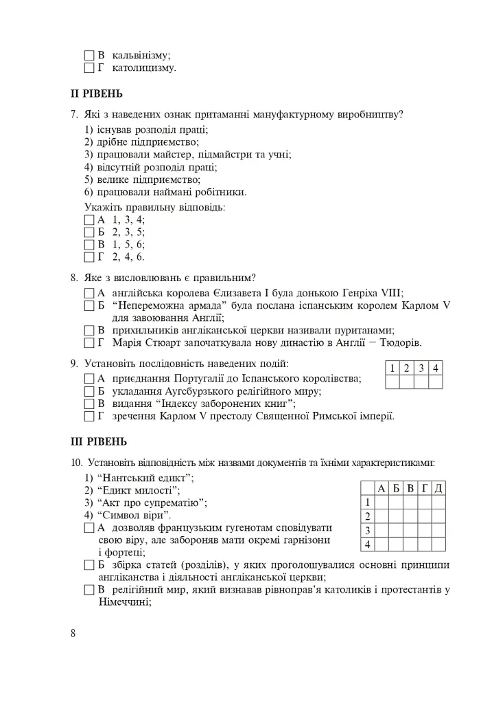 Всесвітня історія. Зошит для контрольних робіт. 8 клас - Олександр Гісем - фото 9