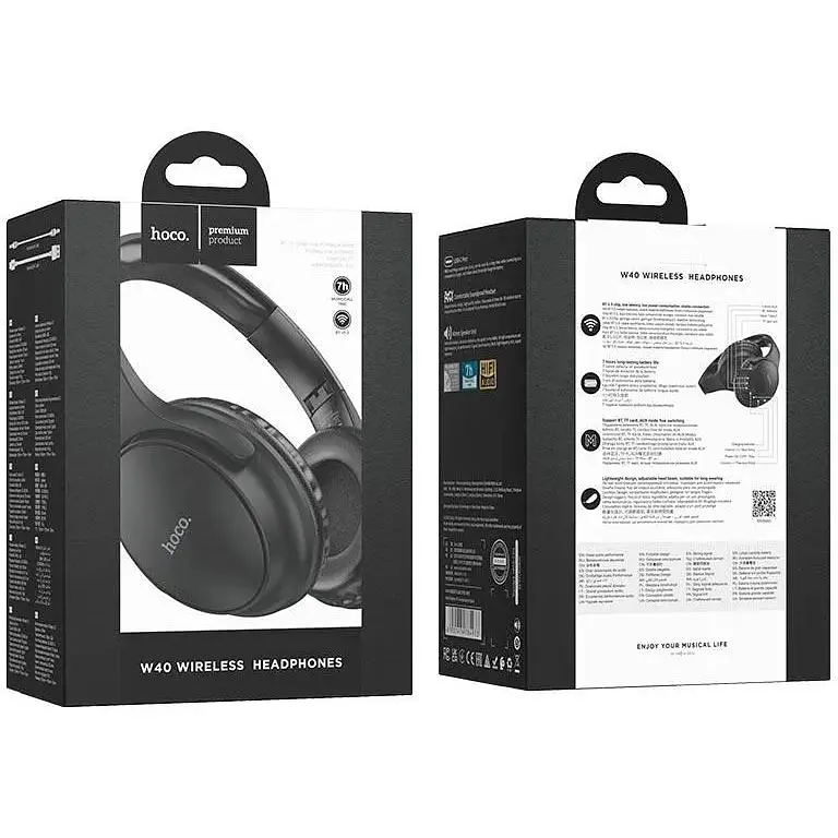Навушники Hoco W40 Mighty повнорозмірні чорні - фото 3