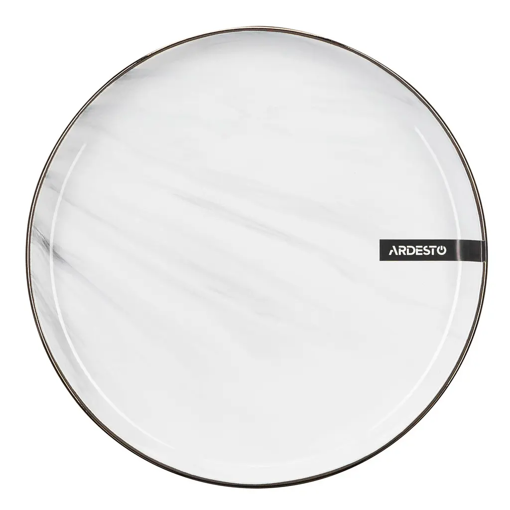 Тарелка обеденная Ardesto 27 см Marmo белая AR2927MRW - фото 2