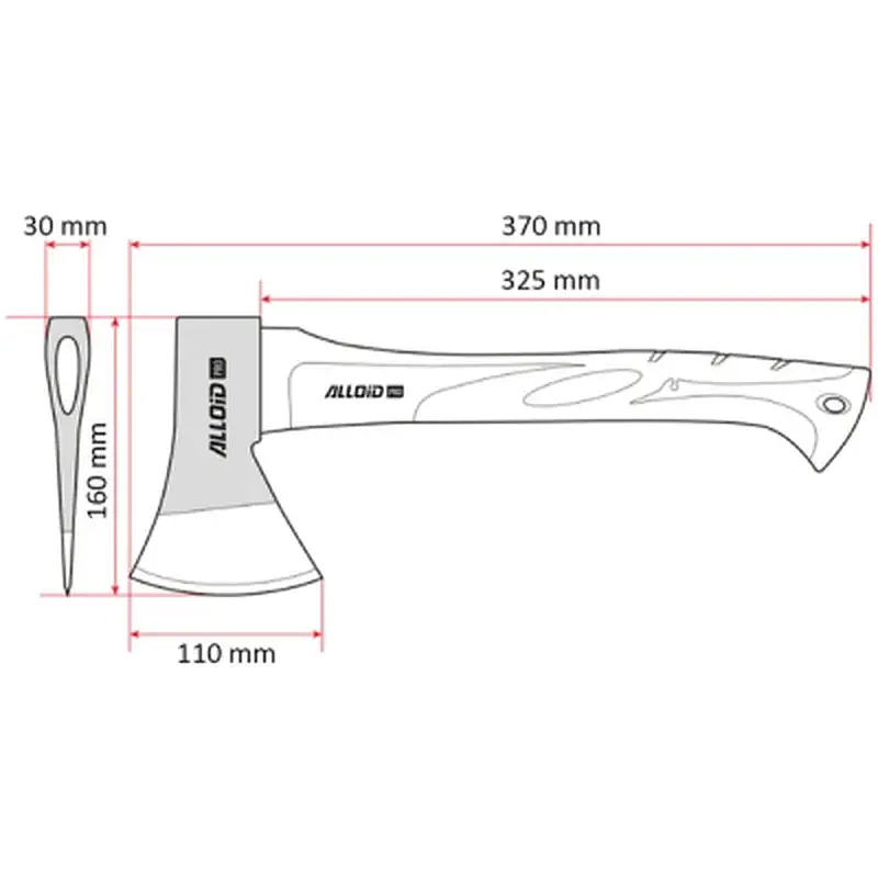 Сокира Alloid Pro, ручка з фібергласу, 800г, 37см (AF-7014800) - фото 2