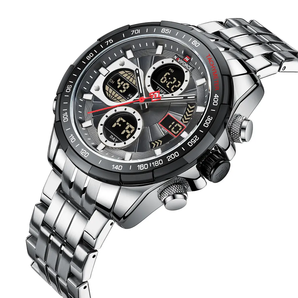 Наручний годинник чоловічий Naviforce Fly NF9197S Silver-Black-Gray, NF9197S S/B/GY (15215) - фото 2