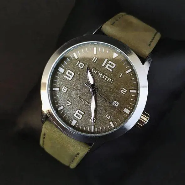 Водостійкий механічний годинник Ochstin Military silver - фото 5