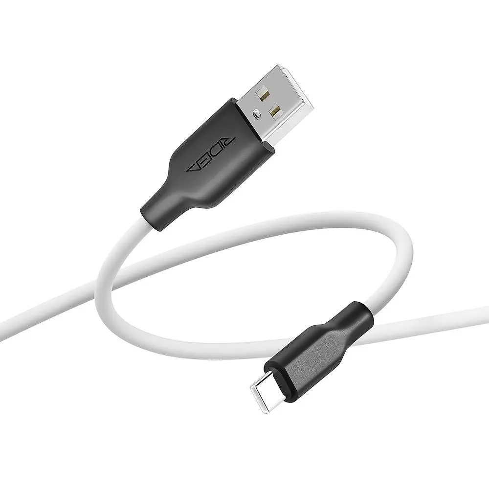 Кабель для заряджання та обміну даними USB Ridea RC-AI21 AirSiliconePro 60W 20V/3A USB-Type C 1 м Біло-чорний - фото 3