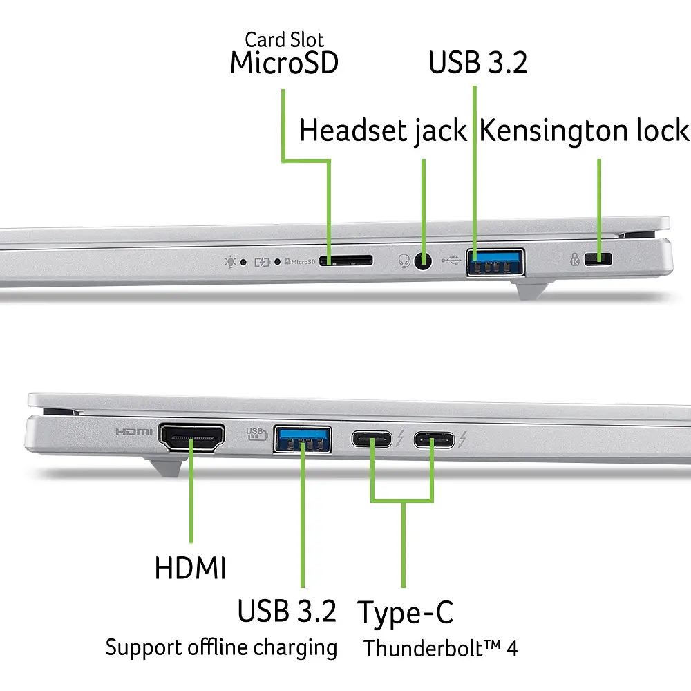 Ноутбук ACER Aspire 14 AI A14-53M-59MB, Intel Core Ultra 5 226V до 4.5GHz, 14" WUXGA, 16GB, SSD 512TB, Intel Arc 130V GPU, Windows 11 Home - фото 10