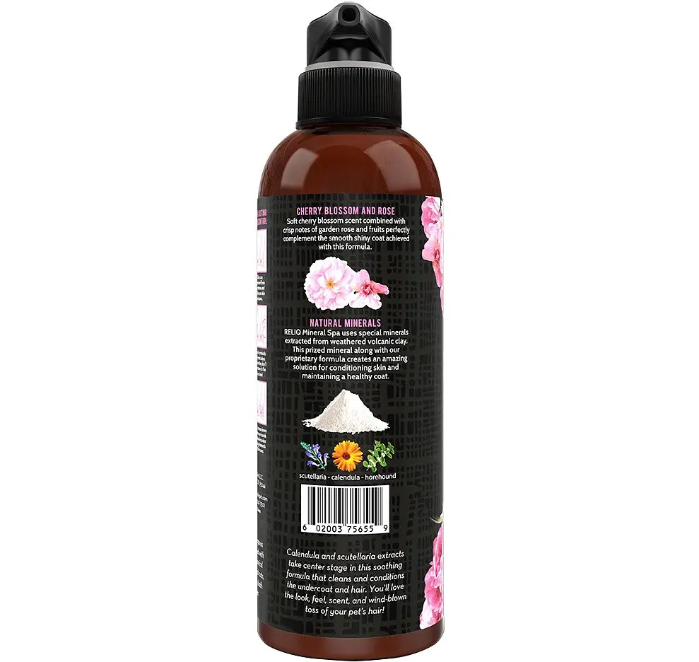 Шампунь для собак та котів Reliq Mineral Spa Cherry Blossom Shampoo з екстрактом кольору вишні та садової троянди 500 мл S500-CHB - фото 3
