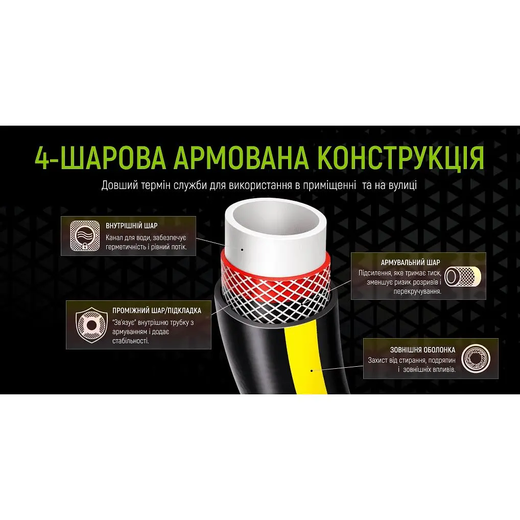 Шланг армований 4-х шаровий Alloid Building Tools Ruby Ant 1/2" 20 м (WH-63316) - фото 7