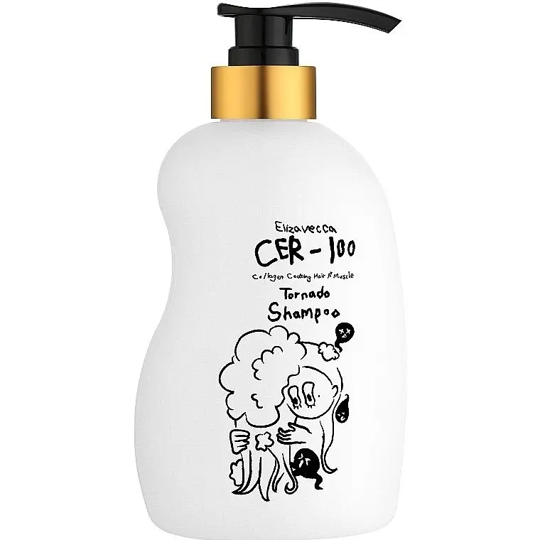 Шампунь для волосся з колагеном Elizavecca CER-100 Collagen Coating Hair A+ Muscle Tornado Shampoo 500 мл - фото 2