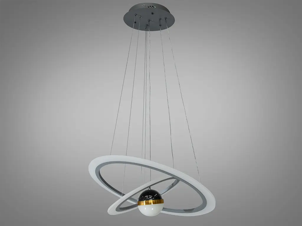 Стельова люстра LED Diasha 2391-600+400GR 85W, сіра, для кафе, вітальні, спальні - фото 3
