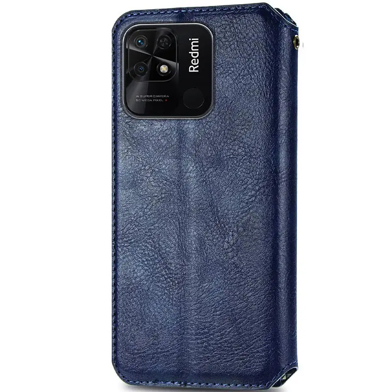 Кожаный чехол-книжка GETMAN Cubic (PU) для Xiaomi Redmi 10C Синий - фото 2