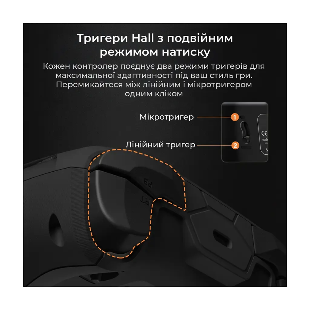 Геймпад Ajazz GP100 2.4G/BT/USB Switch/PC/iOS/Android RGB Black (GP100-B) - фото 10