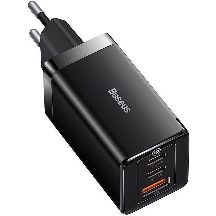 Мережевий зарядний пристрій Baseus GaN5 Pro Fast Charger 2C+U 65W + Cable USB-C Black (CCGP120201) [98870] - фото 2
