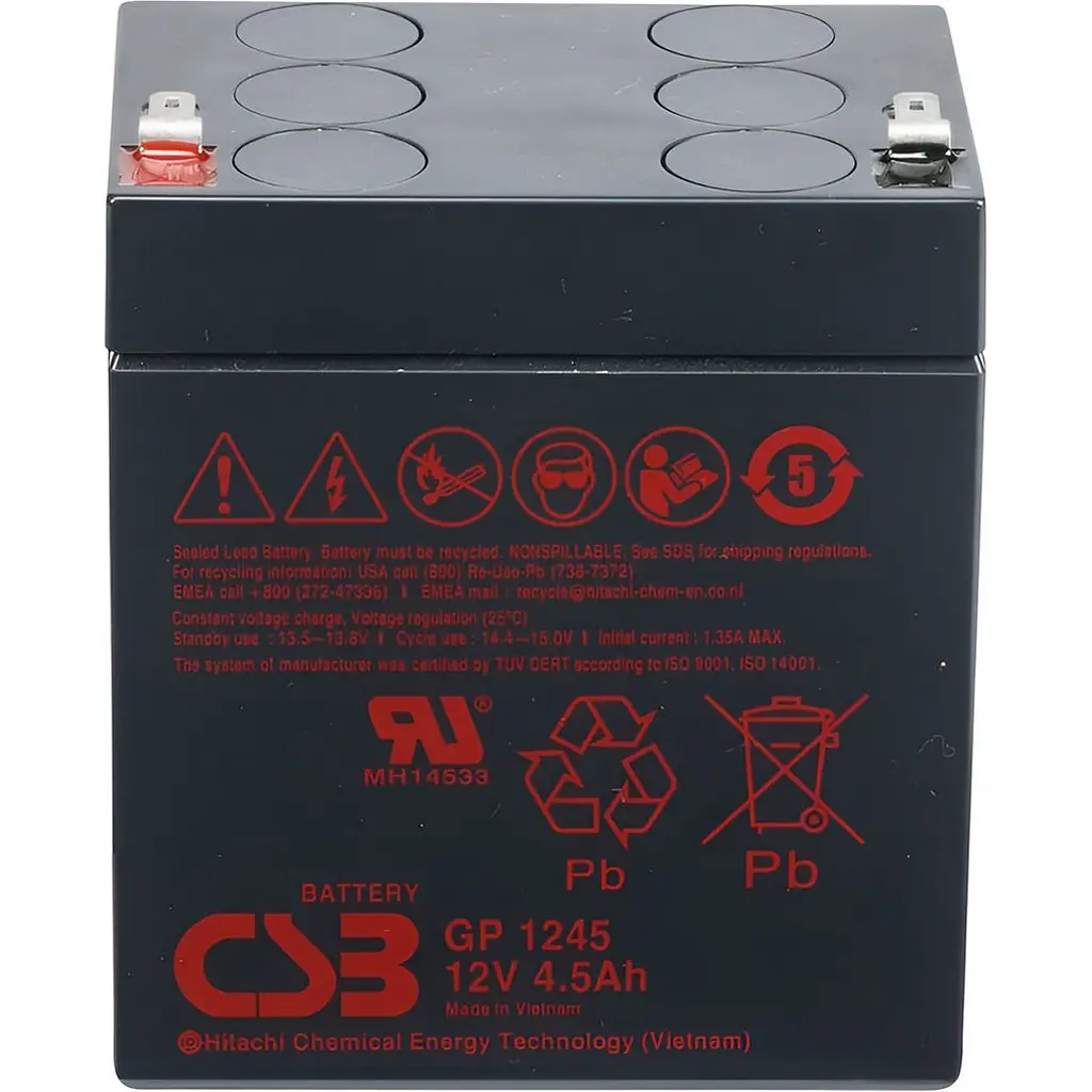 Акумулятор CSB AGM 12V (12V/4.5Ah/54Wh) (GP1245) [112287] - фото 3