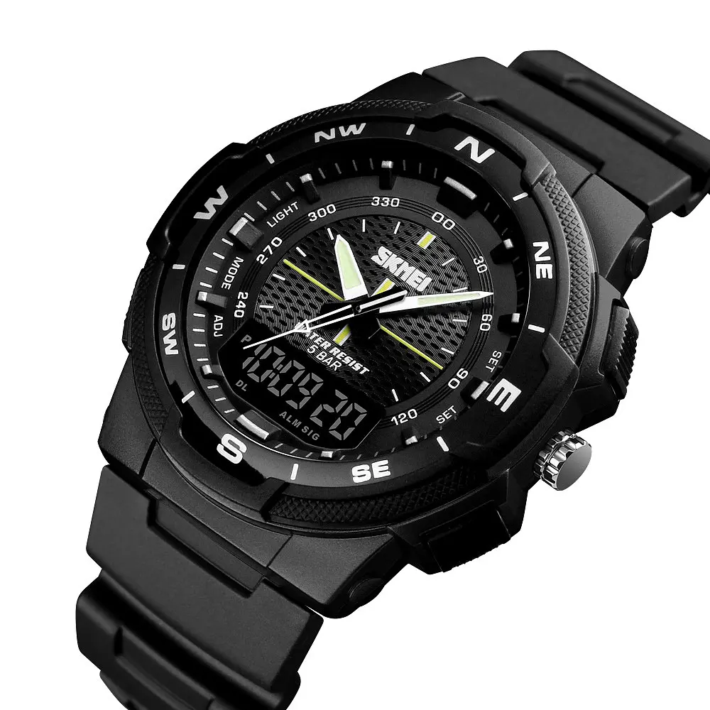 Наручний годинник чоловічий Skmei 1454 Black - Black (12383) - фото 2