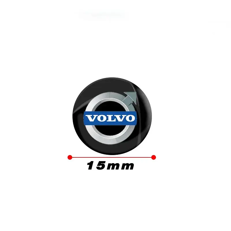 Наклейка з логотипом Volvo для автоключів d=15 мм Пластикова об'ємна (Завод) - фото 2
