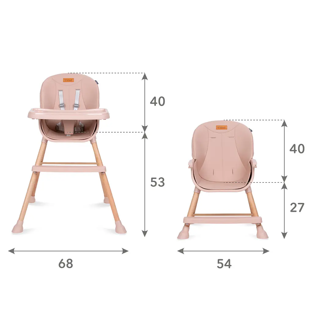 Стульчик для кормления Kidwell Eatan Wood 4 в 1 Pink (5901130090990) - фото 11
