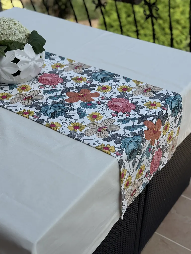 Ранер доріжка Ecotton DUCK 45x170 см для обіднього столу водовідштовхувальна в квітках (25123) - фото 9
