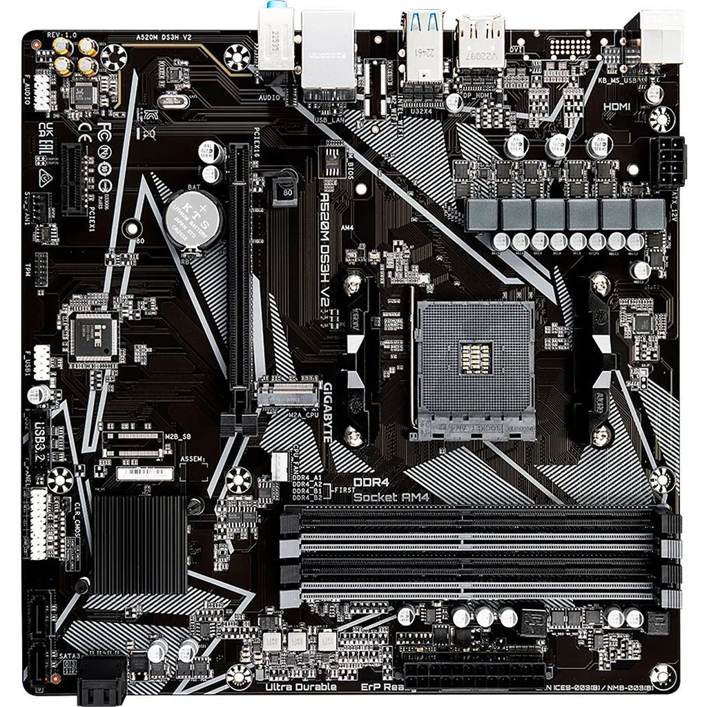 Материнська плата Gigabyte A520M DS3H V2 [146972] - фото 3