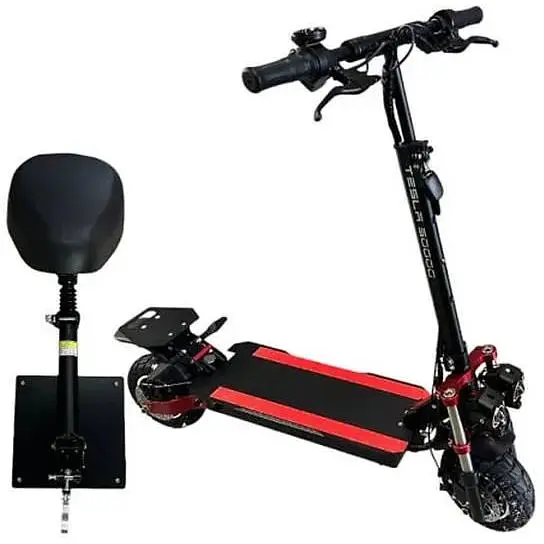 Електросамокат Двомоторний Tesla 30000 (4000W, 52V, 24Ah) з сидiнням та Боксом на руль - фото 3