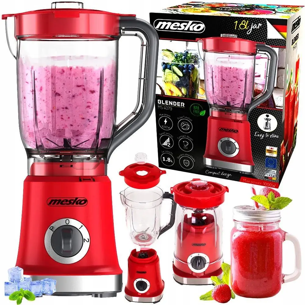 Блендер стационарный Mesko MS 4079 1000 Вт 2 скорости 1.8 л - фото 6