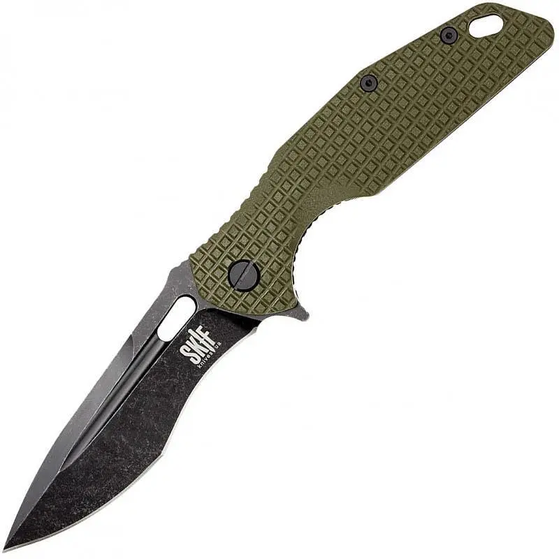 Ніж Skif Defender II Чорний Stonewash оливковий 423SEBG