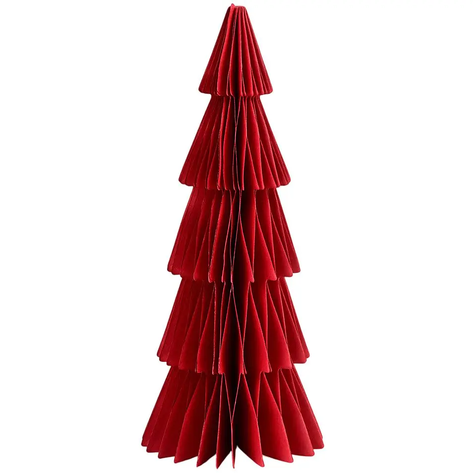 Ялинка декоративна паперова МВМ My home 250х100 мм S темно-червона (DH-NY-91 S DARK RED)