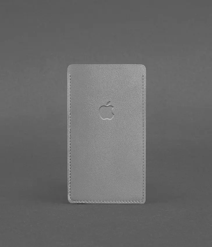 Кожаный чехол для iPhone 11 Серый - фото 2