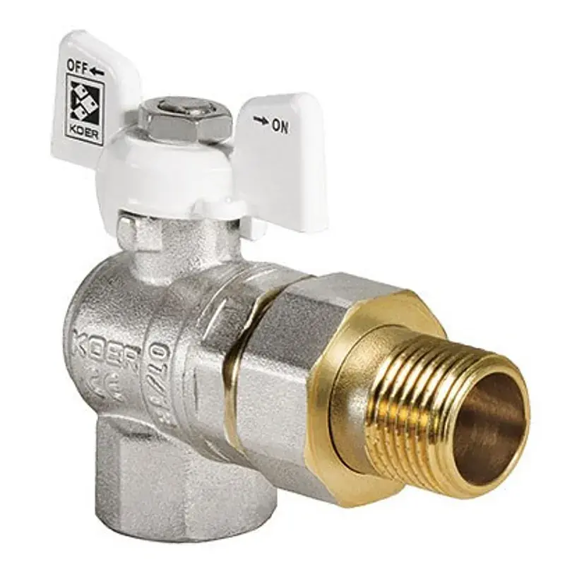 Кран з американкою Koer 3/4" KR.228.W кутовий білий KR0100