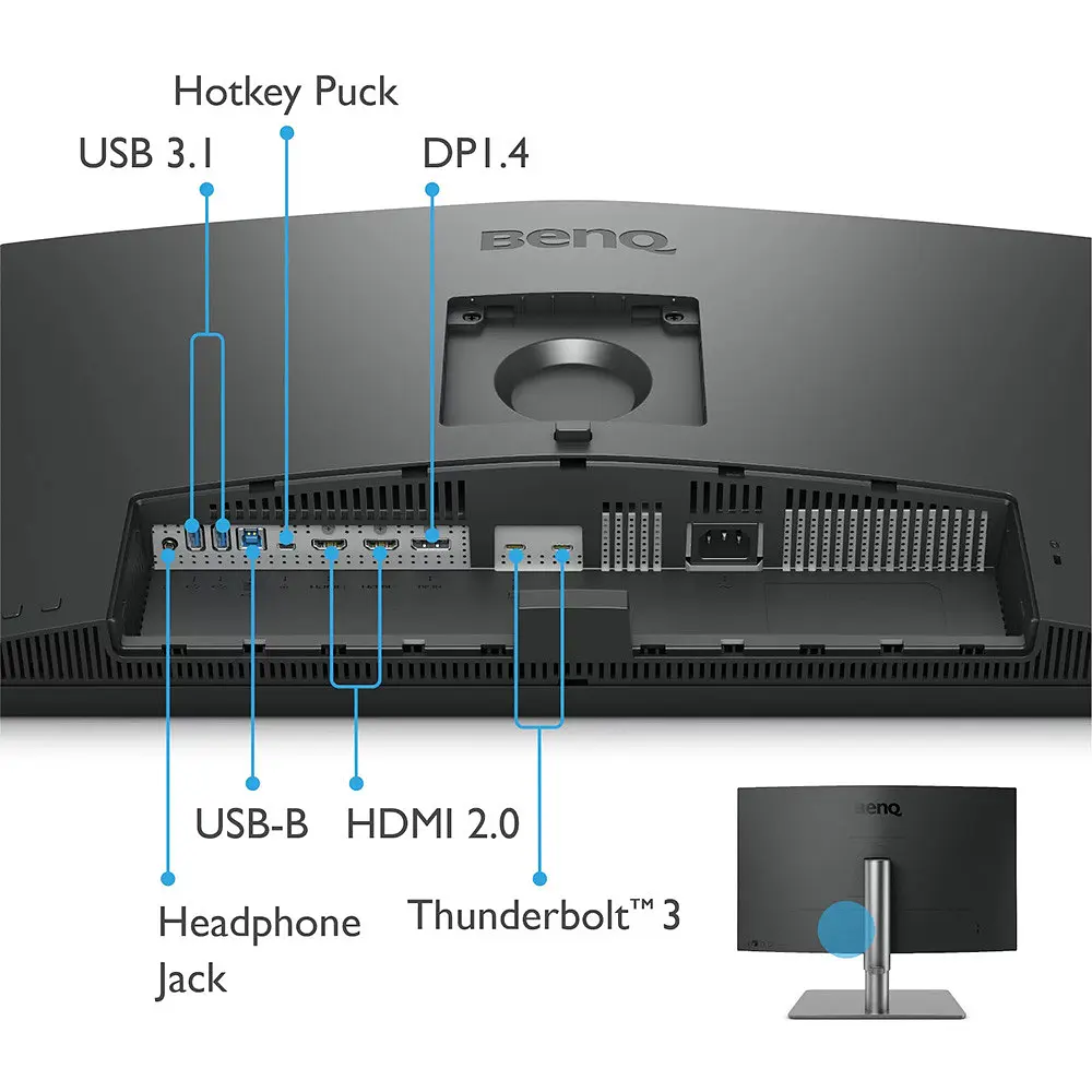Монітор TFT 27 BenQ PD2725U, IPS, 4K UHD, DHDR400, 2x HDMI, DP, 2x Thunderbolt 3 (USB-C), USB-hub, HAS, кільк. - фото 9