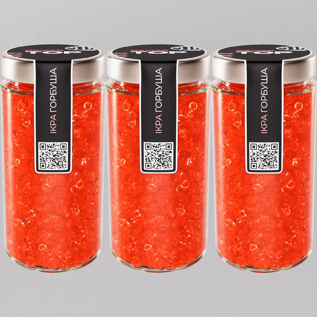 Ікра "Горбуша+Горбуша+Горбуша" CapsFood імітована в Банці 500+500+500 г