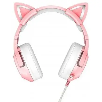 Наушники с ушками Onikuma Gaming Cat Ear K9 7.1 розовые с подсветкой - фото 9