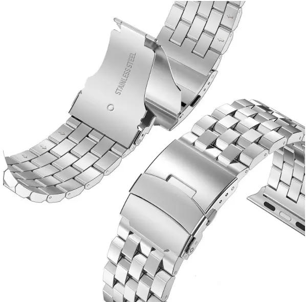 Браслет BeWatch для Apple Watch series 3/4/5/6 із шириною корпусу 38/40мм Quadro сталевий Сріблястий (1024405) - фото 3