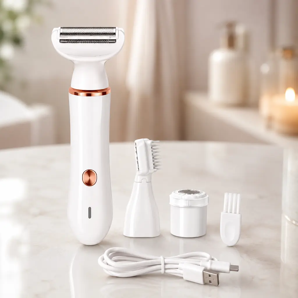 Епіпілятор hair clipper AND XL-1961 / Жіночий акумуляторний епілятор зі змінними насадками - фото 4