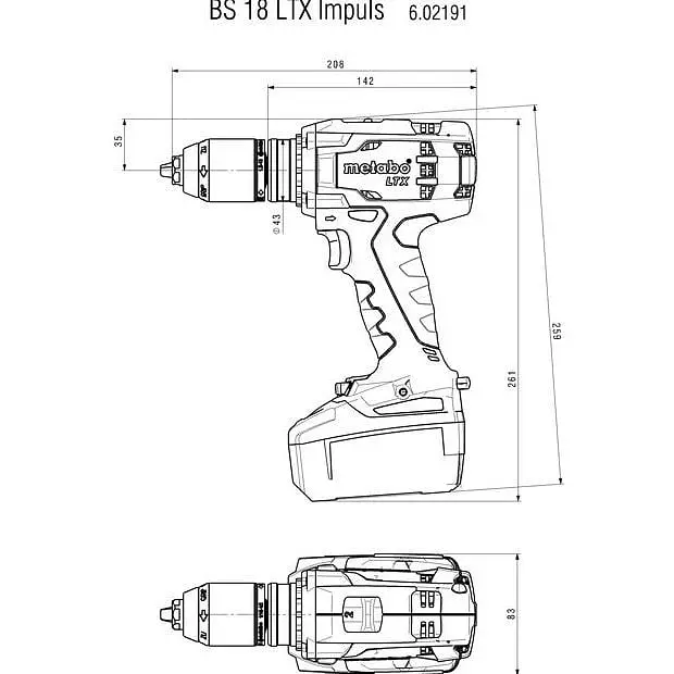 Дриль-шуруповерт Metabo BS 18 LTX Impuls (602191500) [119761] - фото 4