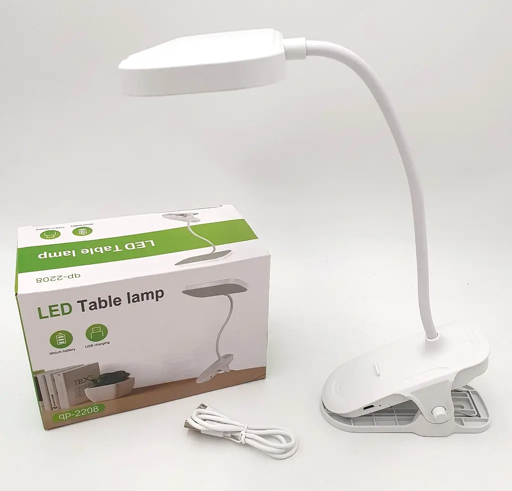 LED-лампа 4 W сенсорна світлодіодна гнучка 28 см настільна на прищіпці акумуляторна 1200 мА UKC 2208 біла - фото 5