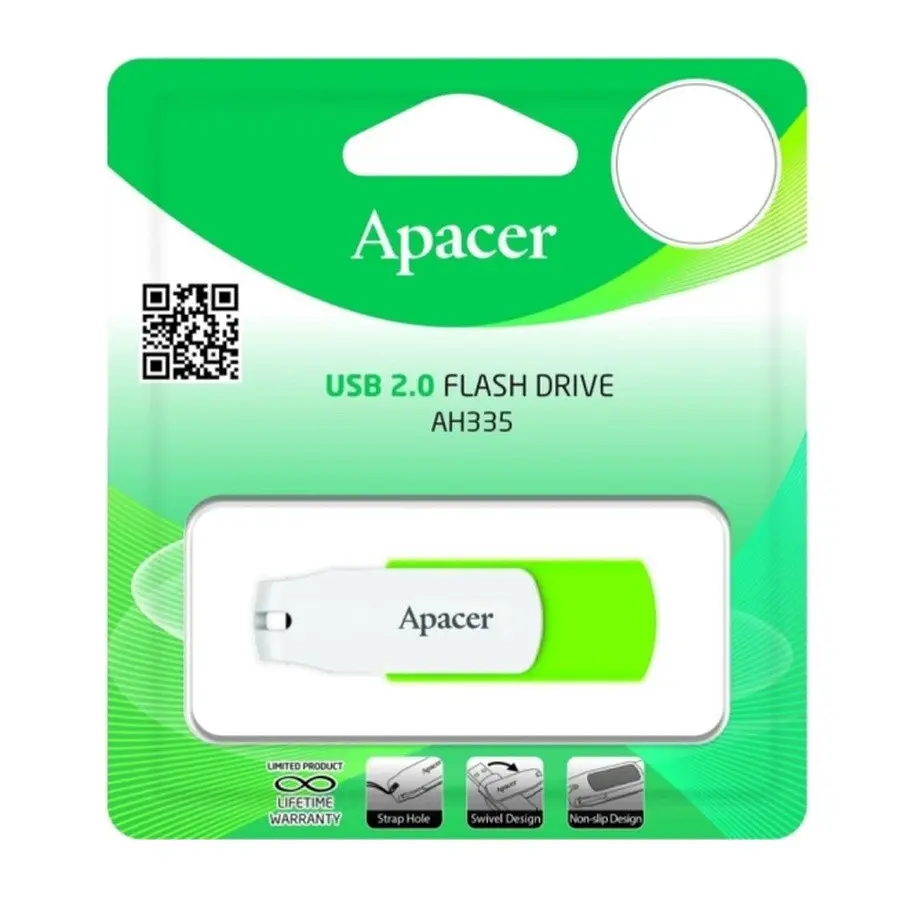 Флеш-накопичувач Apacer USB 2.0 AH335 64Gb зелений - фото 2